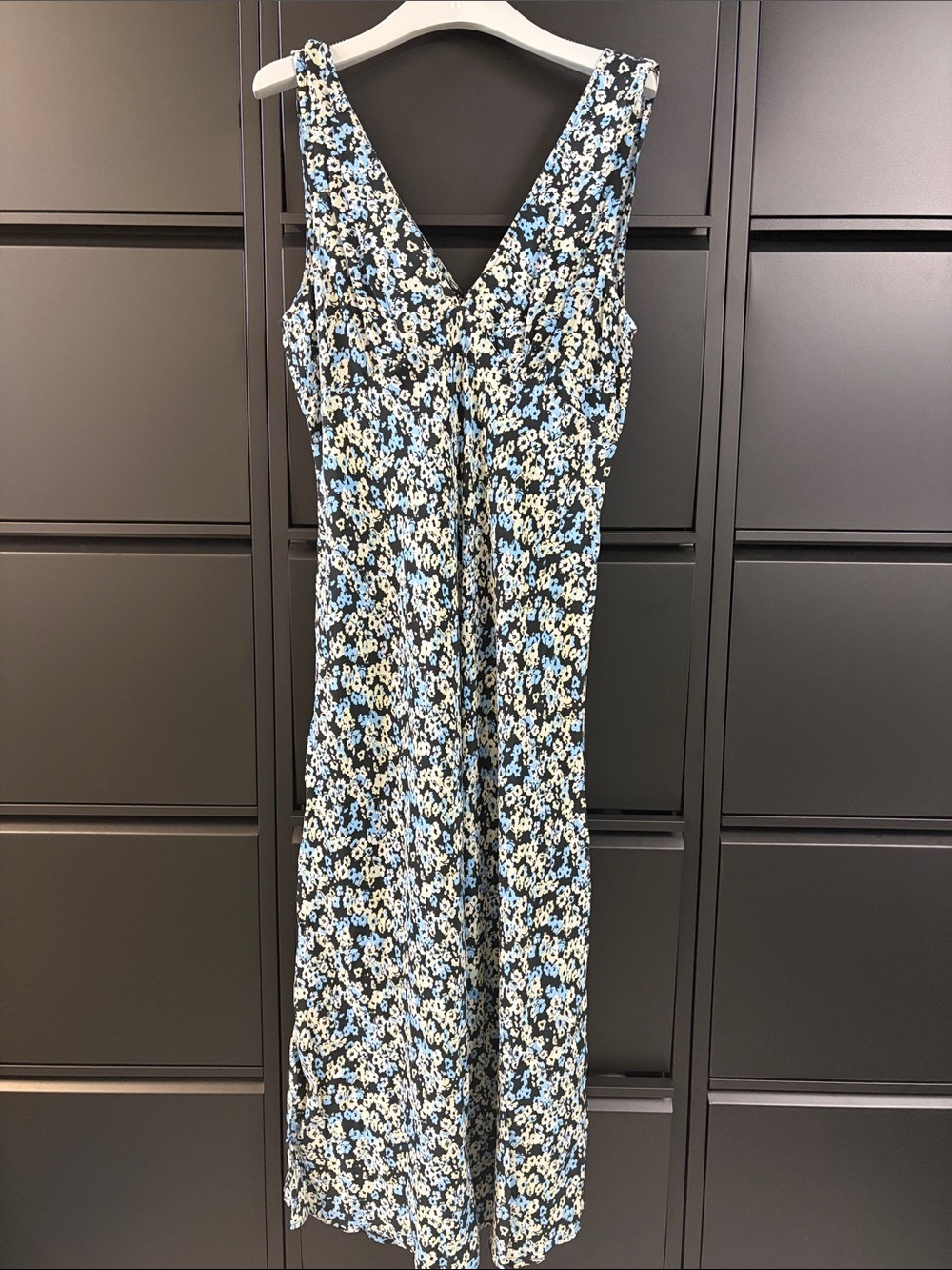 Rails Floral V-Neck Sleeveless Jumpsuit in Black, Blue & White